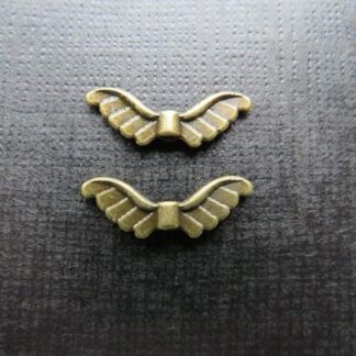 Angel Wing Spacer Bead – Antique Bronze – 24x7mm