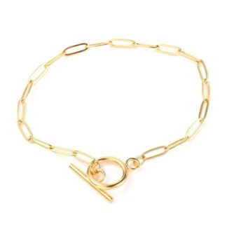 Paperclip Chain Bracelet – Gold – Stainless Steel – 20cm