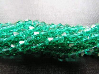 Crystal Bicones – AA Grade – Dark Green – 4mm – Strand Of 90 Beads