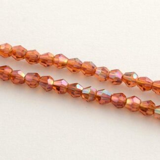 Crystal Bicones – Orange Electroplated – 4mm – Strand Of 92 Beads
