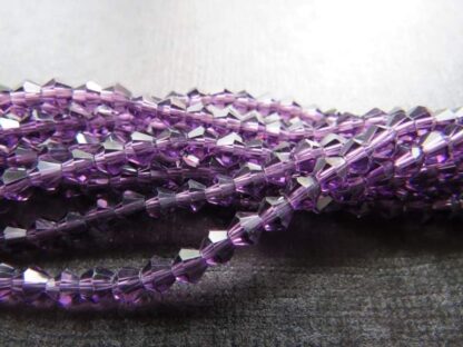 Crystal Bicones – Purple – AA Grade – 4mm – Strand Of 90 Beads