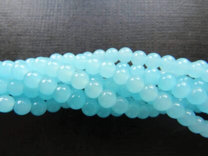 Glass Beads – Aqua – 4mm – Strand Of 100 Beads