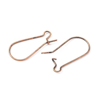 Nickel Free Closable Earwires – Copper – 25x12mm – 10 Pairs