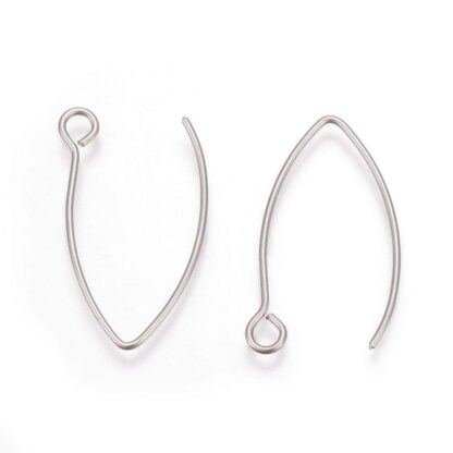 Fishhook Earwires – Stainless Steel – 26×15.5mm – 5 Pairs
