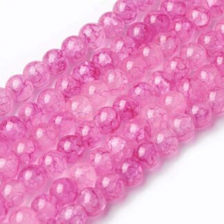 Glass Beads – Fuchsia Multi – 6mm – Strand Of 50