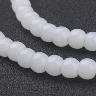 Glass Beads – White – 4mm – Pack Of 100 Beads