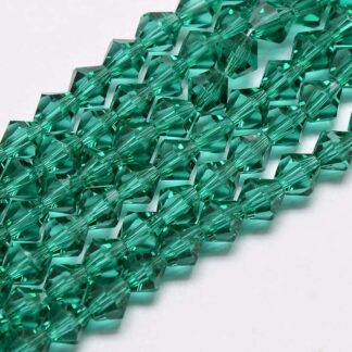 Crystal Bicones – Dark Green – AA Grade – 4mm – Strand Of 90 Beads