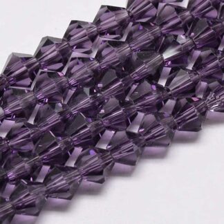 Crystal Bicones – Purple – AA Grade – 4mm – Strand Of 90 Beads