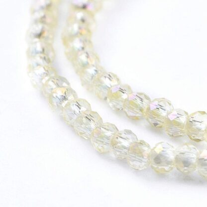 Faceted Crystal Rondelles – Champagne AB – 2×1.5mm- Strand Of 240 Beads