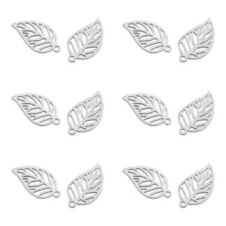 Leaf Charm – Stainless Steel – 22x12mm