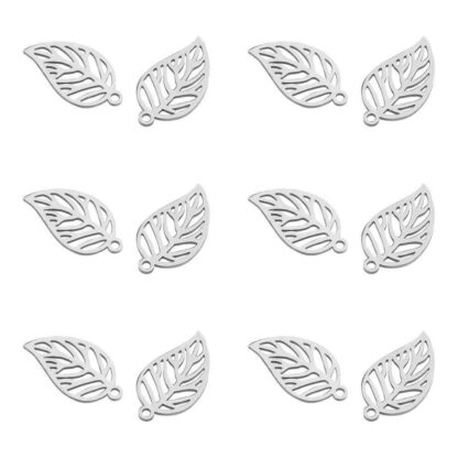 Leaf Charm – Stainless Steel – 22x12mm