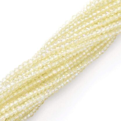 Faceted Crystal Rondelles – Champagne AB – 2×1.5mm- Strand Of 240 Beads