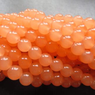 Glass Beads – Tangerine – 6mm – Strand Of 50 Beads