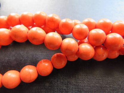 Howlite Beads – Orange – 8mm – Strand Of 50
