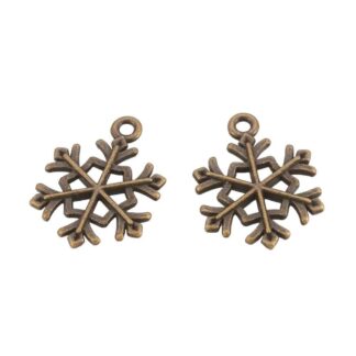 Christmas Charm – Snowflake – Antique Bronze – 21x16mm