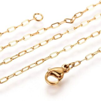 Stainless Steel Necklace Chain – Gold – 45cm – Link Size – 3.5×1.7mm