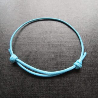 Adjustable Ready Made Bracelet – Waxed Polyester Cord – Turquoise