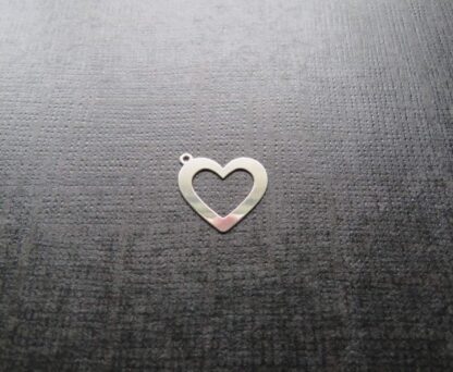 Heart Pendant/Charm – 925 Sterling Silver – 17x18mm