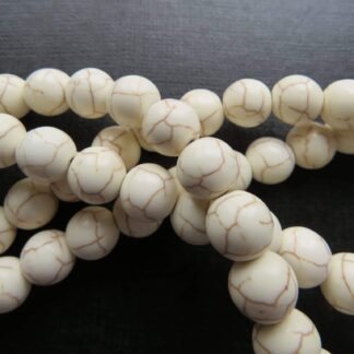 Howlite Beads – Cream – 10mm – Strand Of 40 Beads