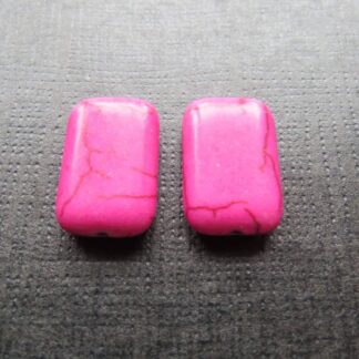 Howlite Bead – Rectangle – Pink – 20x12mm