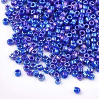 Seed Beads – Size 6/0 – Peacock Blue AB – 10g Pack