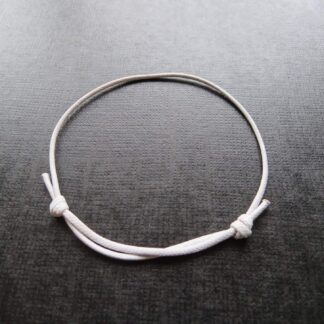 Adjustable Ready Made Bracelet – Waxed Polyester Cord – Light Grey