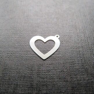 Heart Pendant/Charm – 925 Sterling Silver – 17x18mm