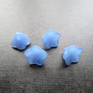 Glass Bead – Flower – Blue – 14x14x12mm