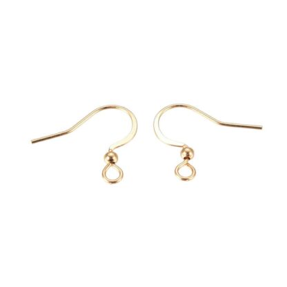 French Earwires – Stainless Steel – 18 K Gold Plated – 5 Pairs