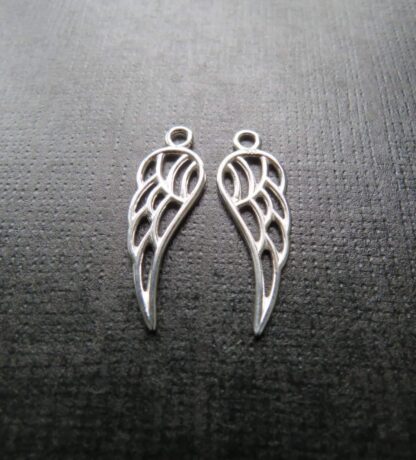 Angel Wing Pendant/Charm – 925 Sterling Silver – 29x10mm