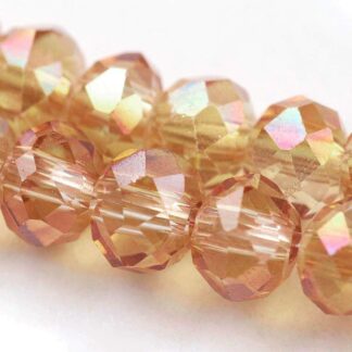Faceted Crystal Rondelles – Orange AB – 3x2mm – Strand Of 100 Beads