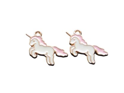Unicorn Charm – Pink/White – 13x22mm