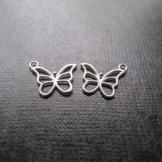Butterfly Pendant/Charm – 925 Sterling Silver – 14x16mm