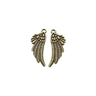 Angel Wing Charm – Antique Bronze – 29x11mm