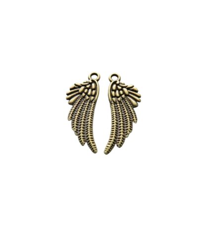Angel Wing Charm – Antique Bronze – 29x11mm