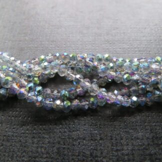 Faceted Crystal Rondelles – Electroplated Multicoloured – 3x2mm – Strand Of 100 Beads