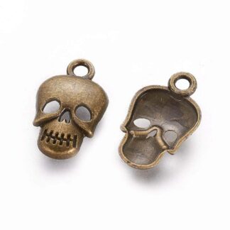 Skull Charm – Antique Bronze – 16x10mm