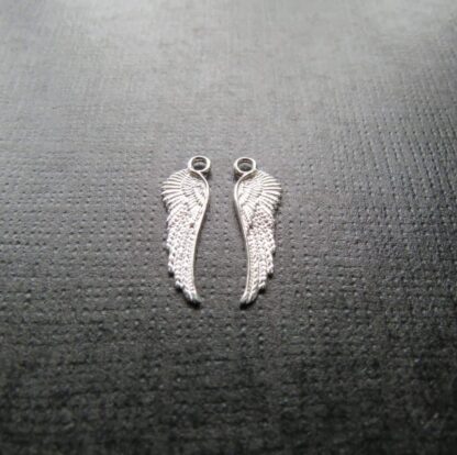 Angel Wing Pendant/Charm – 925 Sterling Silver – 21x6mm