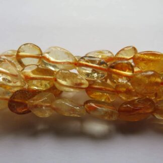 Natural Citrine Tumbled Nuggets – Strand Of 20