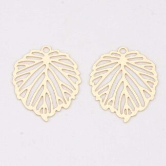 Leaf Pendant – Gold Plated – 22x17mm