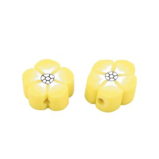 Polymer Clay Bead – Flower – Yellow