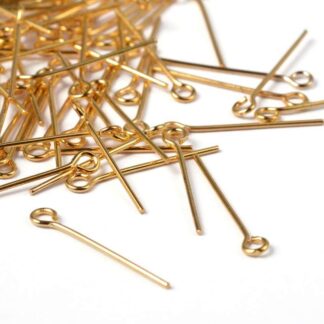 Eye Pins – Gold – 30×0.7mm – Pack Of 50