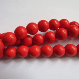 Howlite Beads – Red – 6mm – Strand Of 60 Beads