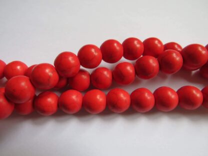 Howlite Beads – Red – 8mm – Strand Of 50 Beads