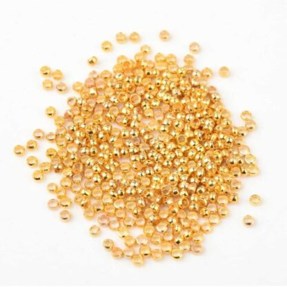 Crimp Beads – Rondelle – Gold – 2x1mm – Pack Of 100