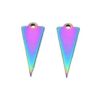 Triangle Charm – Stainless Steel – Multicoloured – 15x5mm