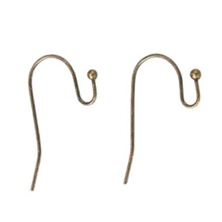 Nickel Free Earwires – Antique Bronze – 22x11mm – 5 Pairs