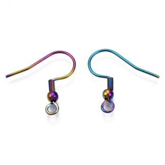 Stainless Steel Earwires – Multicoloured – 19x18mm – Pack Of 5 Pairs