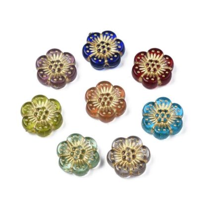 Acrylic Beads – Flower – Mixed Colour – 13x12mm – Pack Of 25