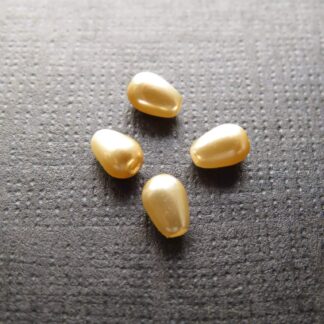 Czech Glass Pearl Drop Beads – Cream – 7x5mm – Pack Of 2